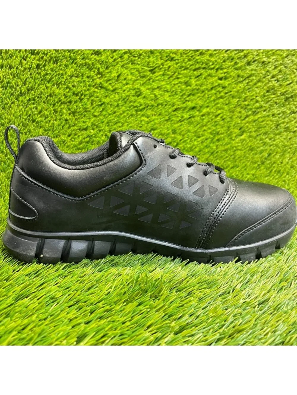 Reebok Sublite Cushion Mens Size 8.5E Black Gray Alloy Toe Safety Work Shoes